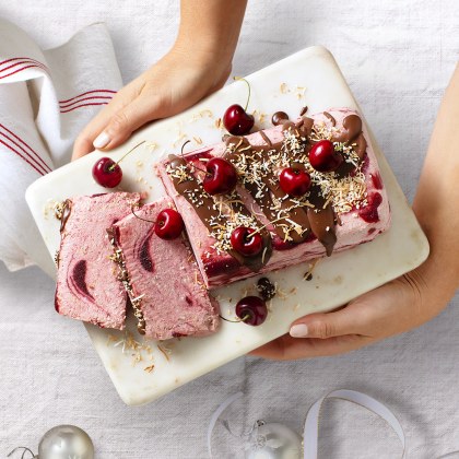 Cherry Semifreddo with Chocolate Ganache